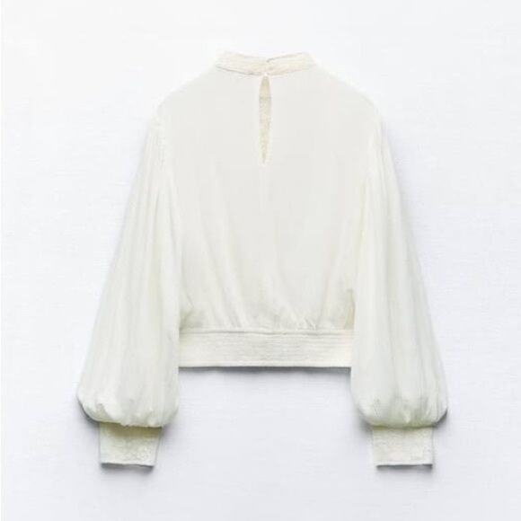 Zara Embroidered Long Sleeve Shirt Large NWT - Picture 3 of 10